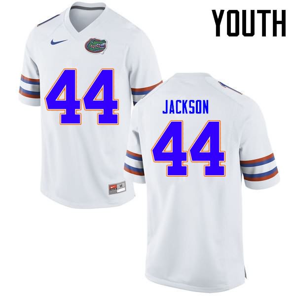 NCAA Florida Gators Rayshad Jackson Youth #44 Nike White Stitched Authentic College Football Jersey DAV3564MN
